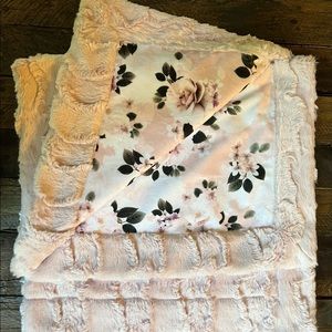 Handcrafted soft pink Roses baby blanket